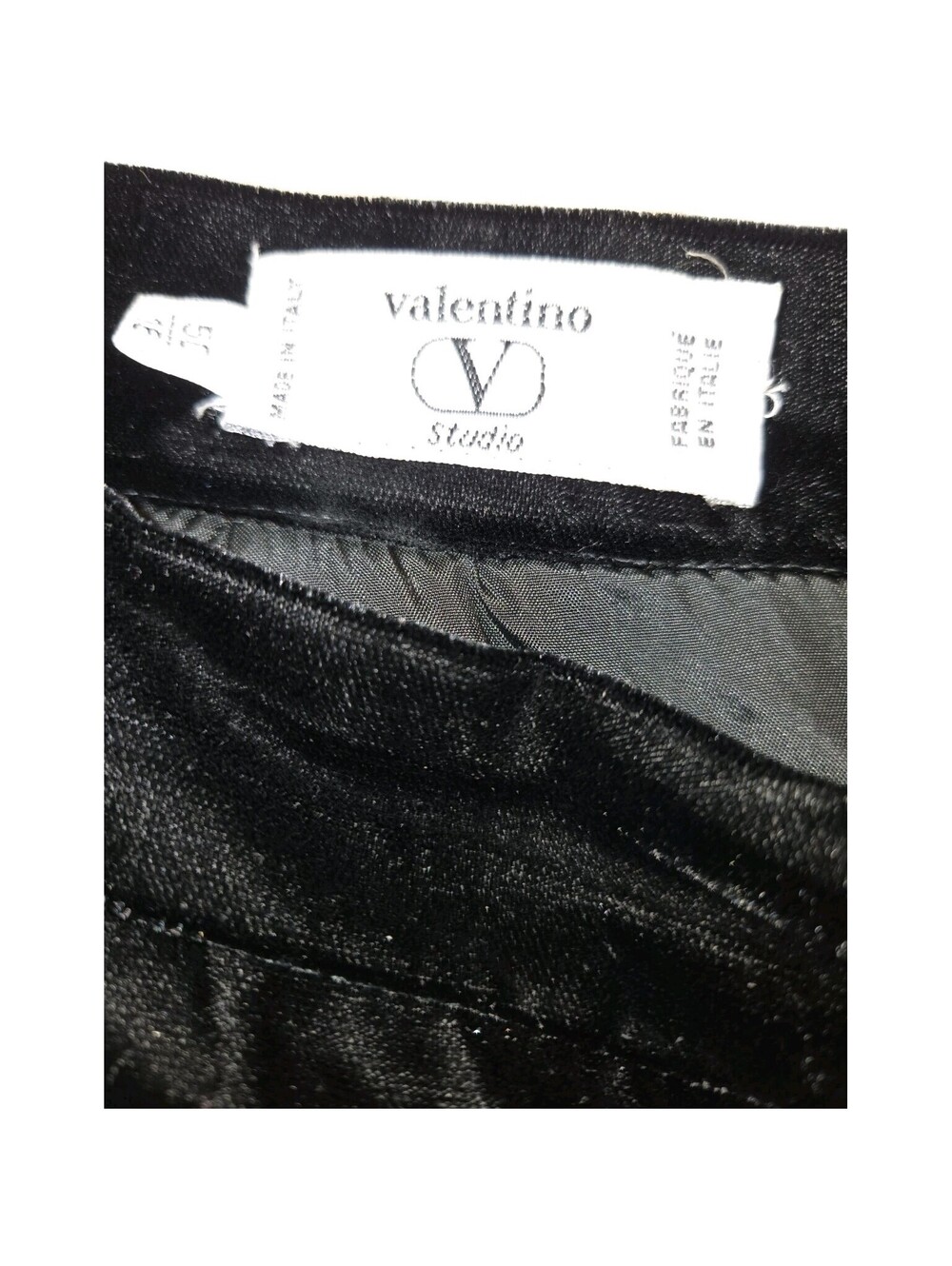 Valentino Studios Women's Black Velvet Pencil Skirt Size 16 / 50 VTG Y2k Italy